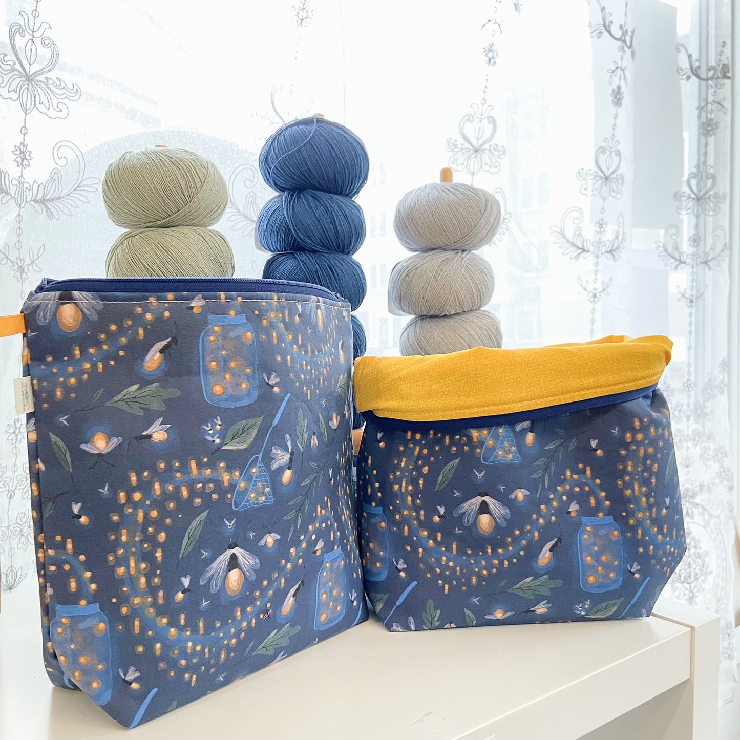 Firefly Lantern - Tall Wedge Project Bag by JessaLu