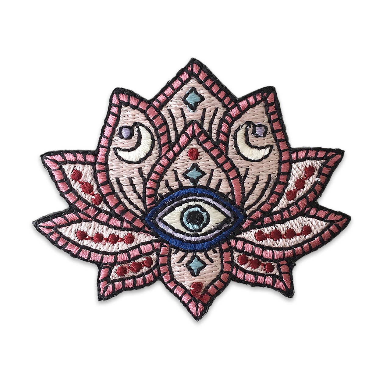 Mystical Lotus and Evil Eye Iron-On Patch