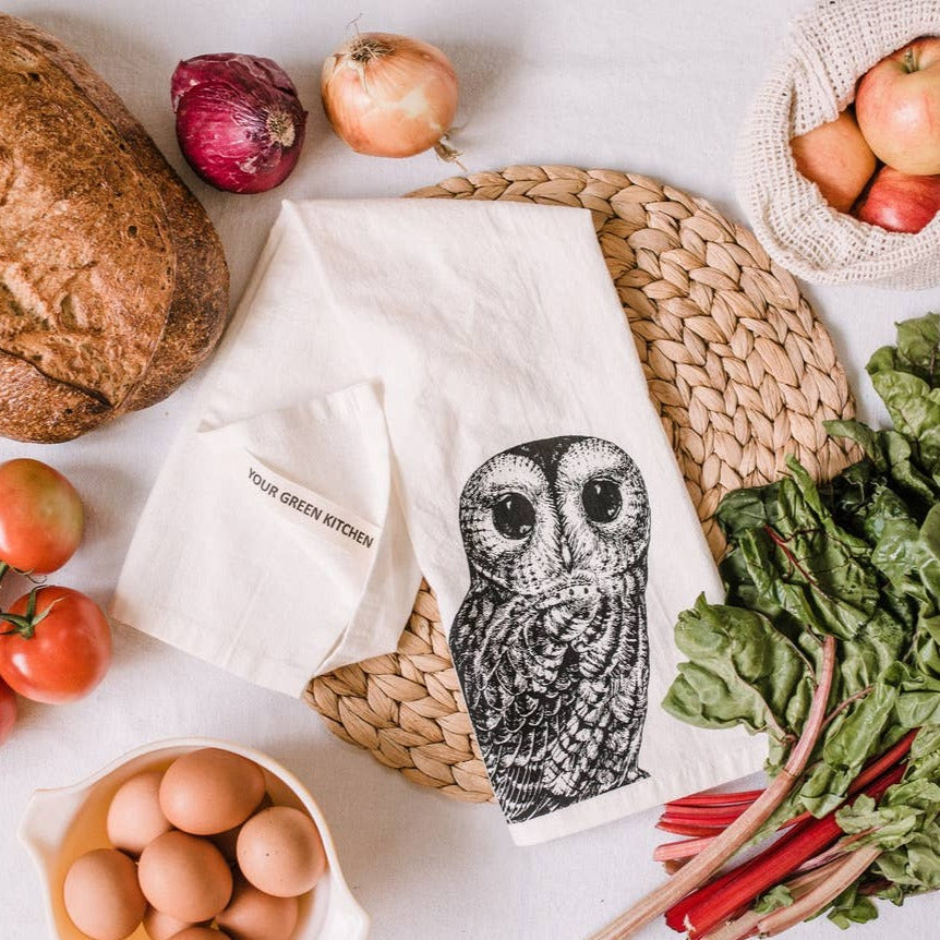 Owl Tea Towel /  Kitchen Towel