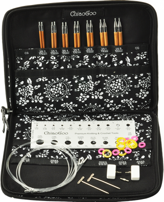 ChiaoGoo - 5" SPIN Interchangeable Needle Set Bamboo Small US 2-8 (2.75mm-5.00mm)