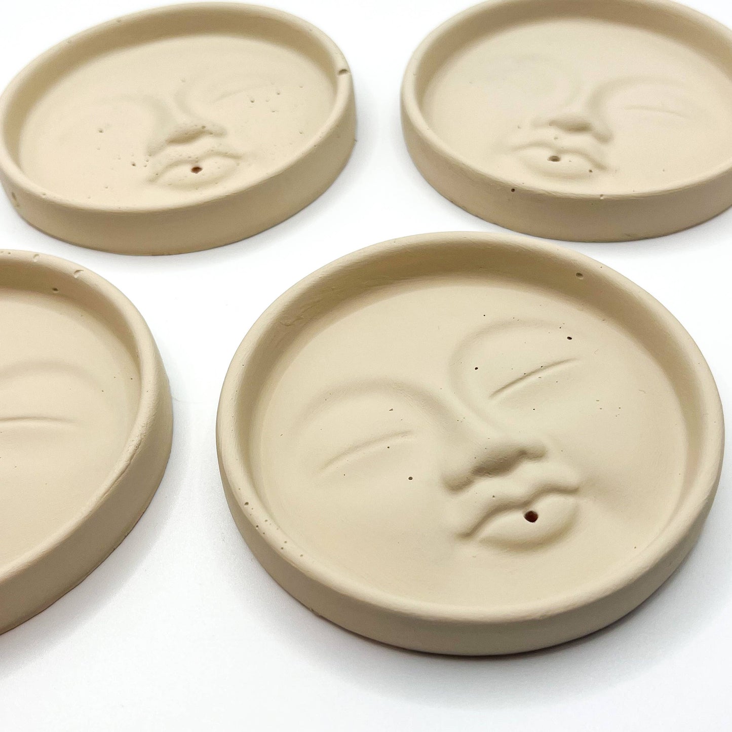 Moon Face Incense Burner - Concrete