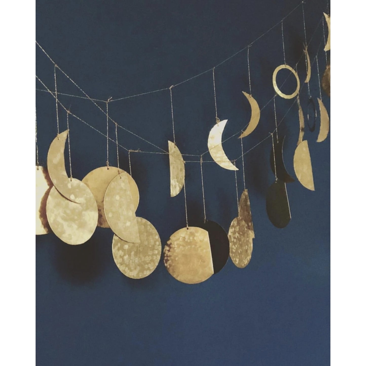 Moon Phases Handmade Brass String Garland