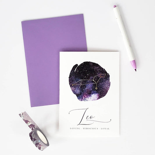 Leo Birthday Card - Zodiac Series