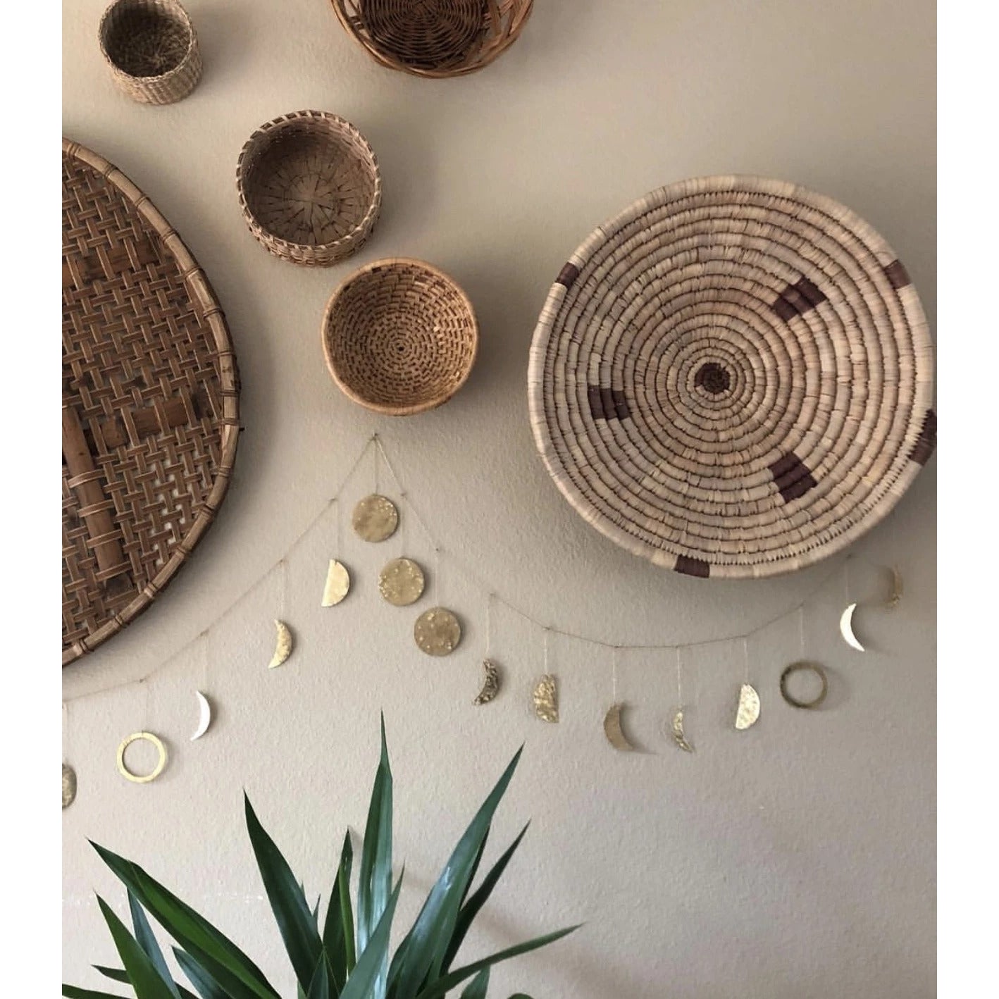 Moon Phases Handmade Brass String Garland