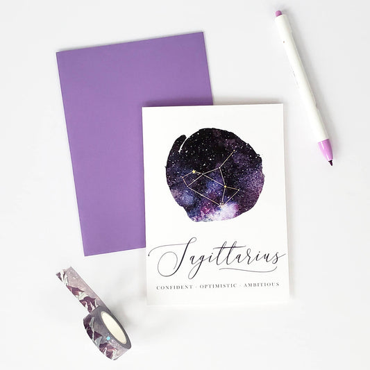 Sagittarius Birthday Card - Zodiac Series