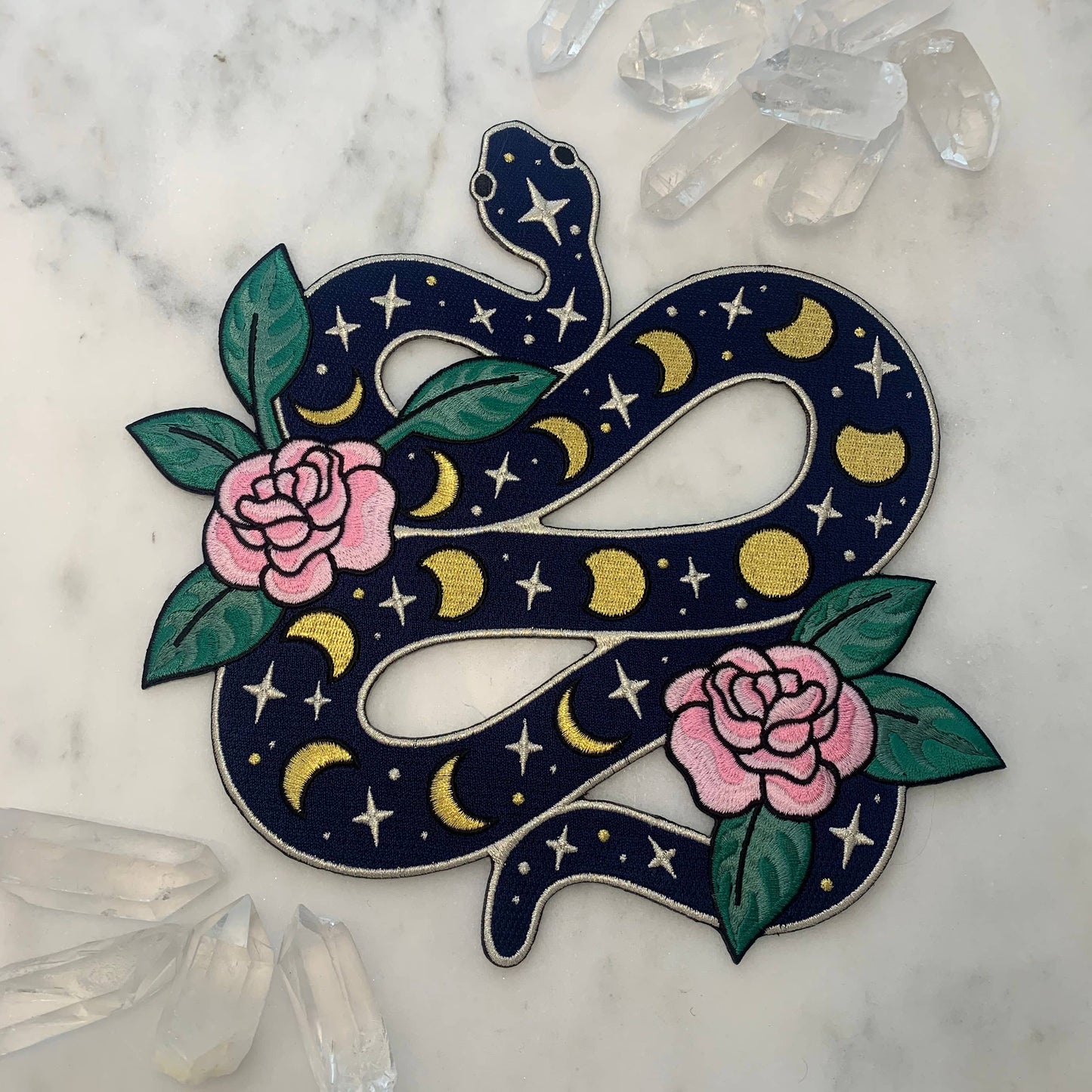 Snake w/ Moon Phases XL Back Patch