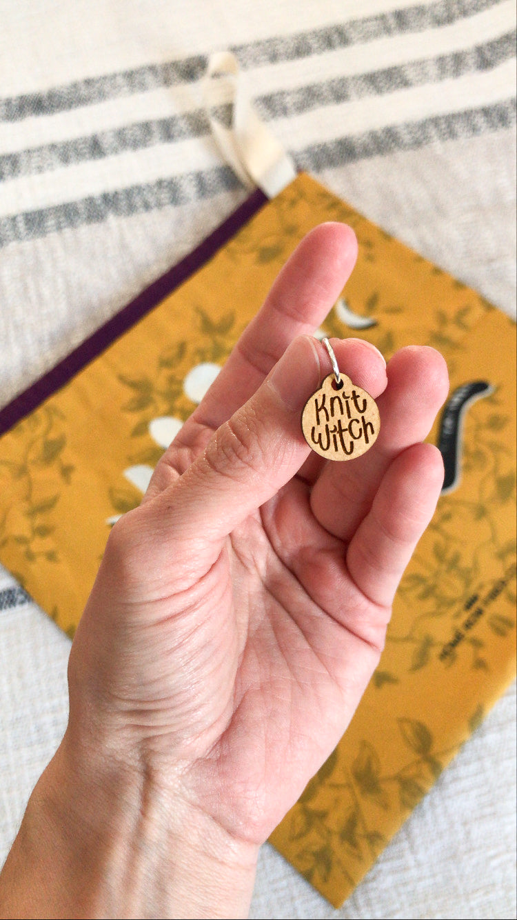 Exclusive Knit Witch and Circle of Stitches Stitch Marker Set