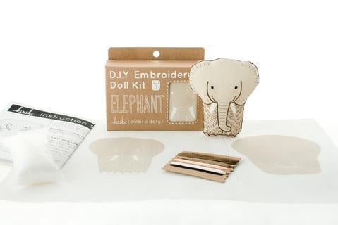 Elephant Embroidery Doll Kit by Kiriki Press