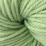 A close up of a skein of Berroco Vintage worsted weight yarn in pale green color