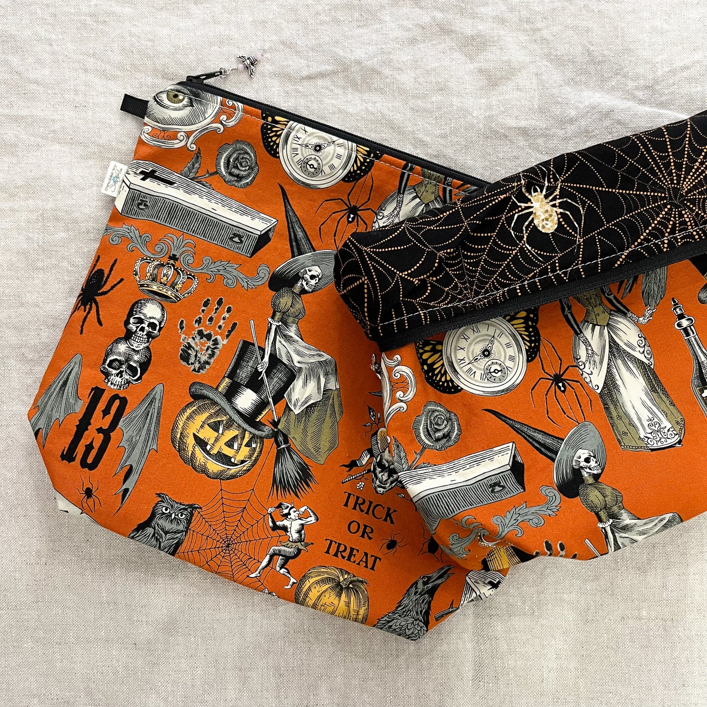 Orange Halloween Project Bag by JessaLu