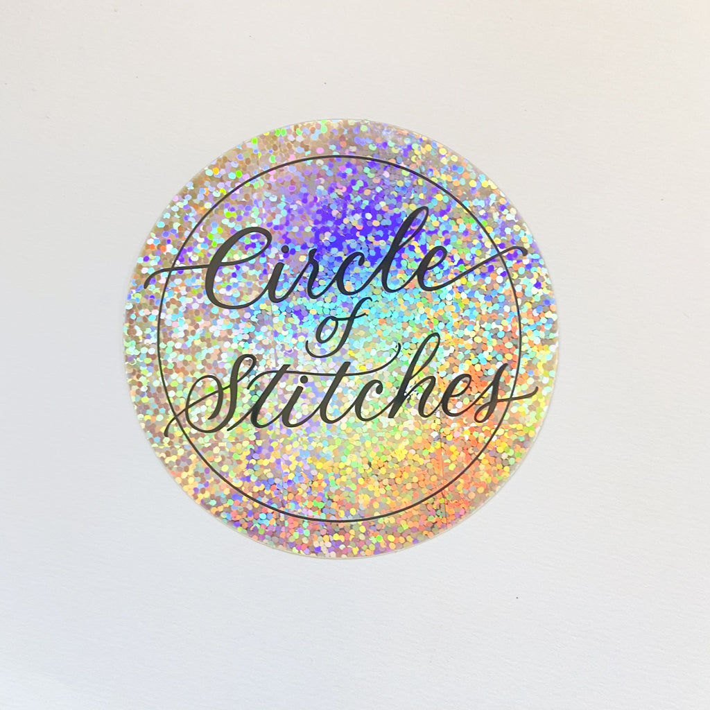 Glitter Circle of Stitches Sticker