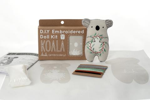 Koala Embroidery Doll Kit by Kiriki Press
