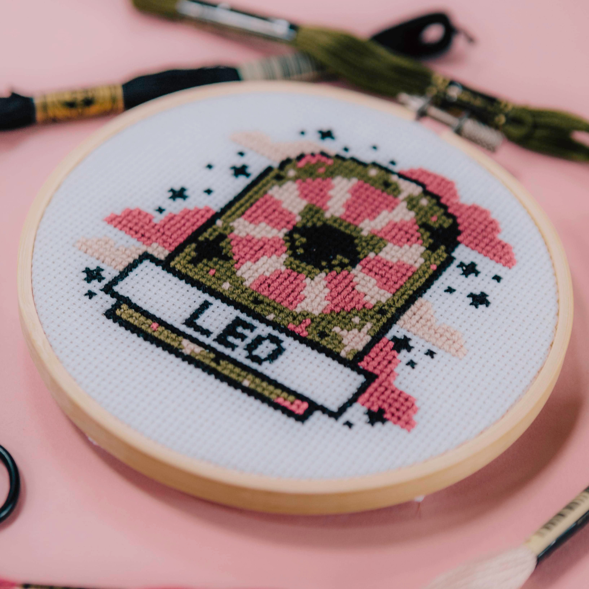 SALE - 'Leo' Zodiac Star Sign Cross Stitch Kit