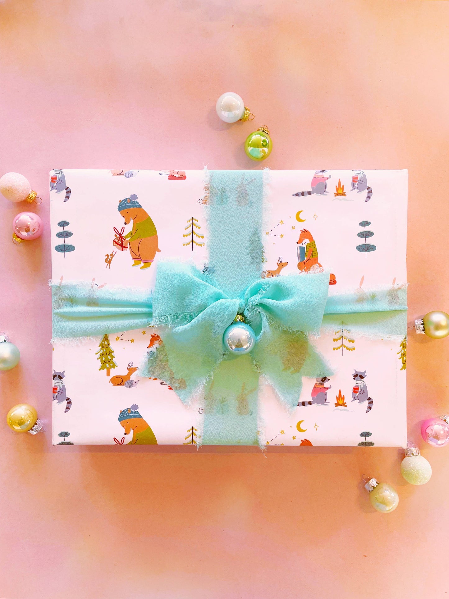 Woodland Animal Christmas Wrapping Paper- 3 sheet roll