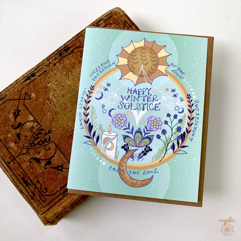 Happy Winter Solstice Circle Card