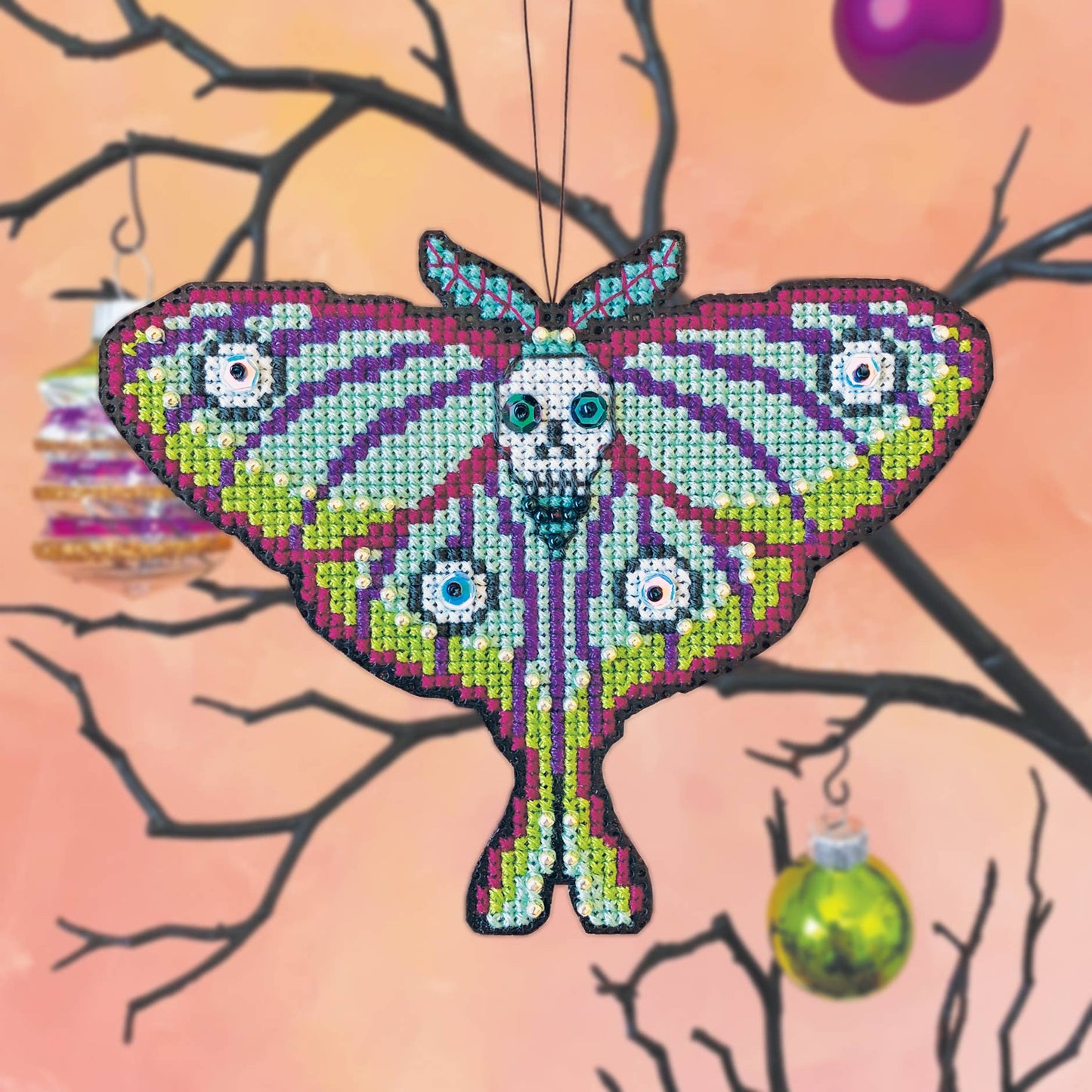 Goth Moth - Cross Stitch Ornament Kit