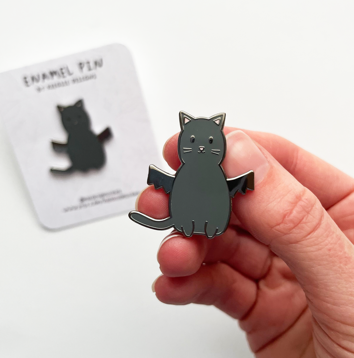 Cat Bat Enamel Pin