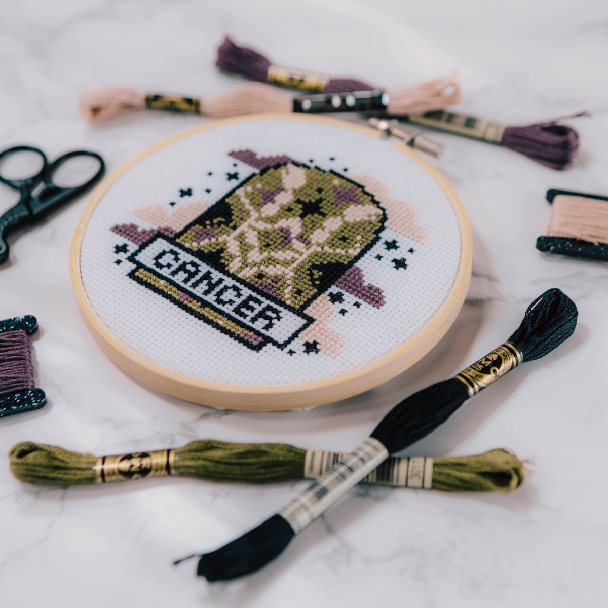 SALE - 'Cancer' Zodiac Star Sign Cross Stitch Kit