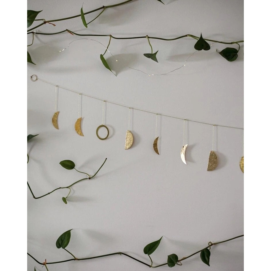 Moon Phases Handmade Brass String Garland