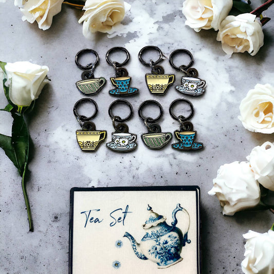 Tea Cups Stitch Marker Set