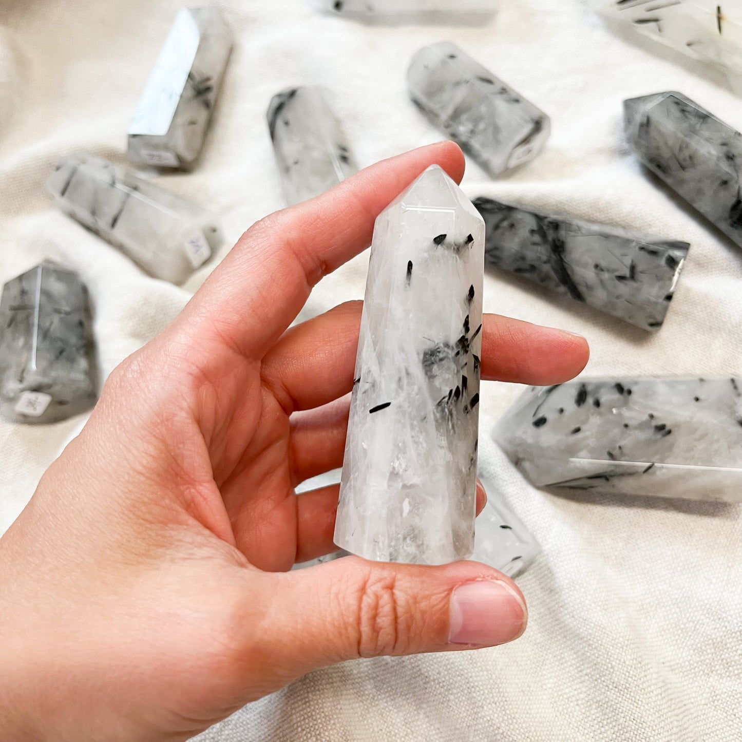 Tourmalinated Quartz Points