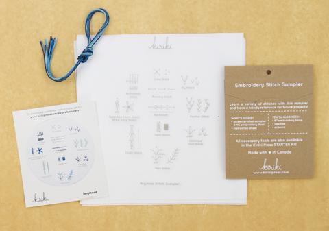 Beginner Embroidery Stitch Sampler Kit by Kiriki Press