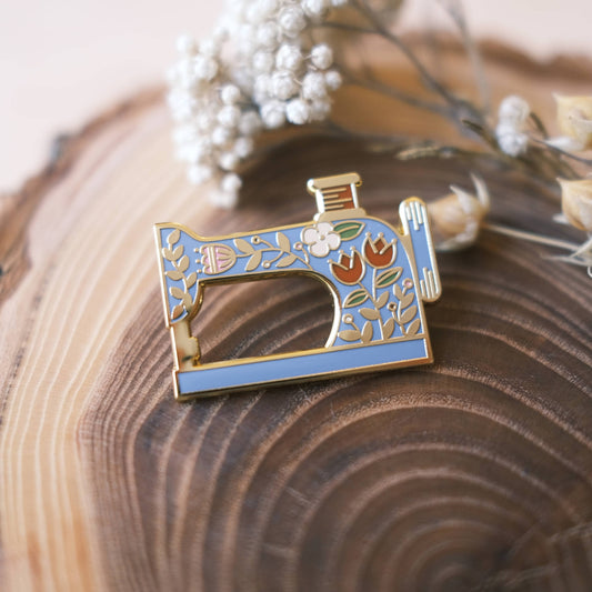 Sewing Machine (Blue) Enamel Pin