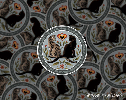 House Cat Hex Sign PA Dutch Vinyl Sticker