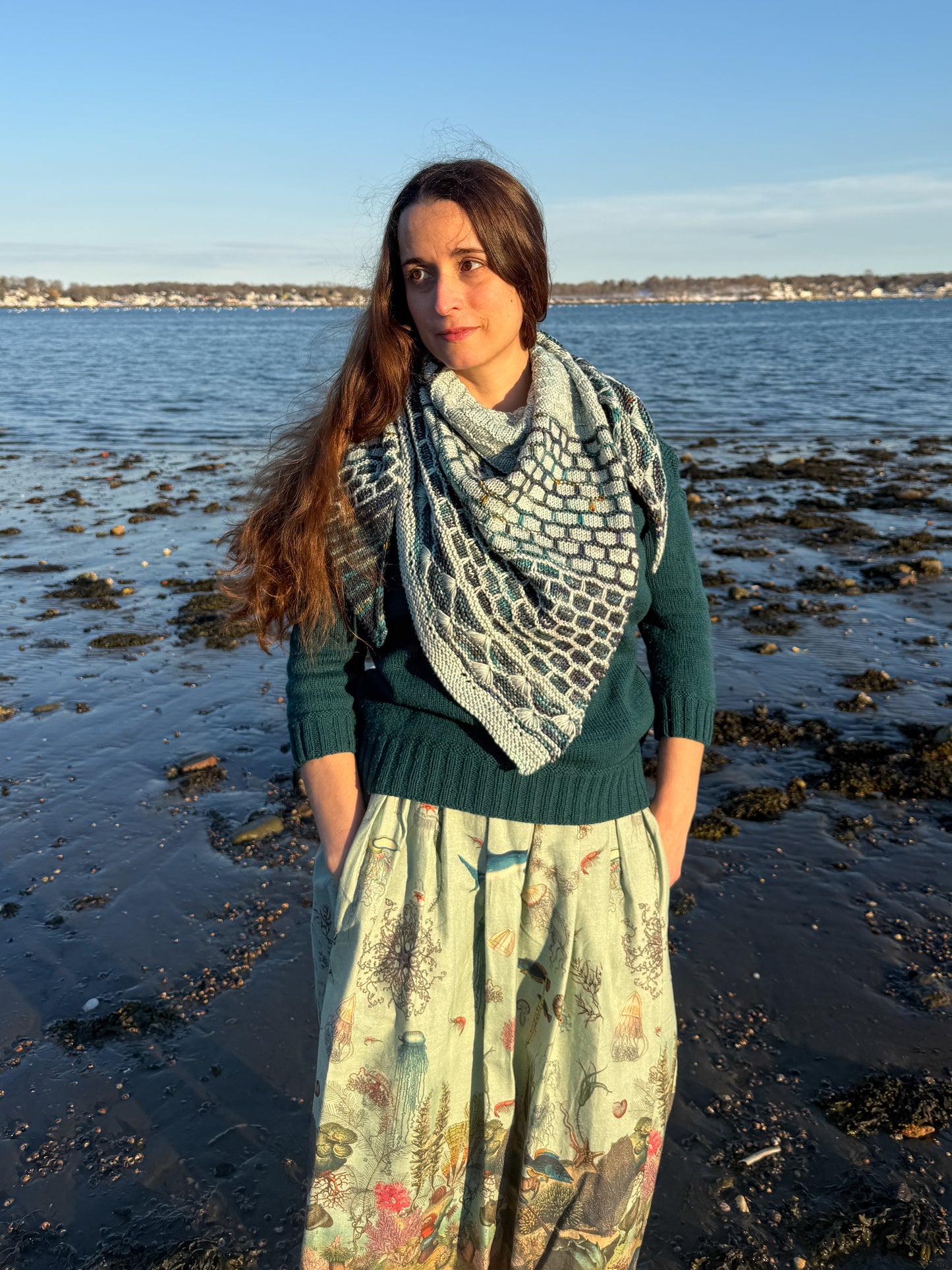 Ocean's Edge Shawl - Knitting Pattern Digital Dowload.