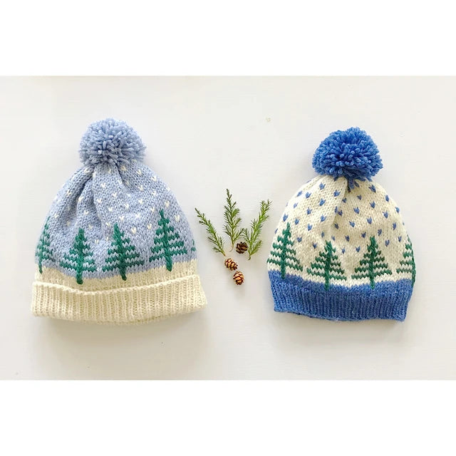 #35 Pine Tree Hat- baby, child & adult hat knitting pattern - Yankee Knitter Designs