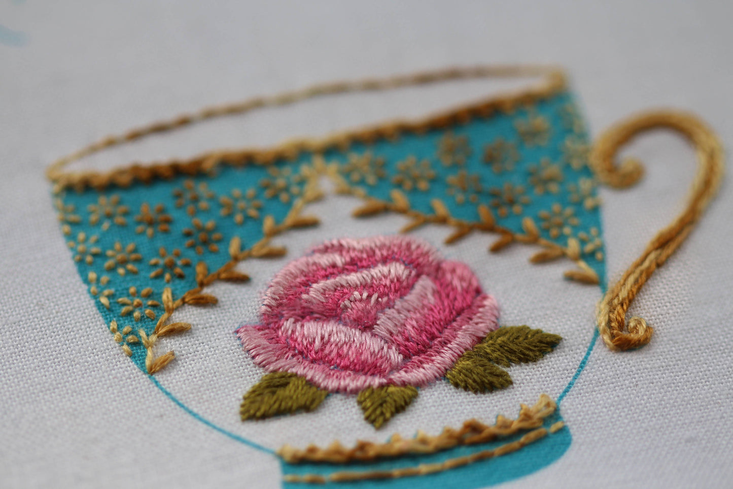 Teacup - Embroidery Stitch Sampler