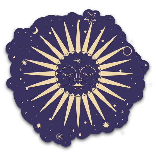 Celestial Gold Sun Vinyl Sticker