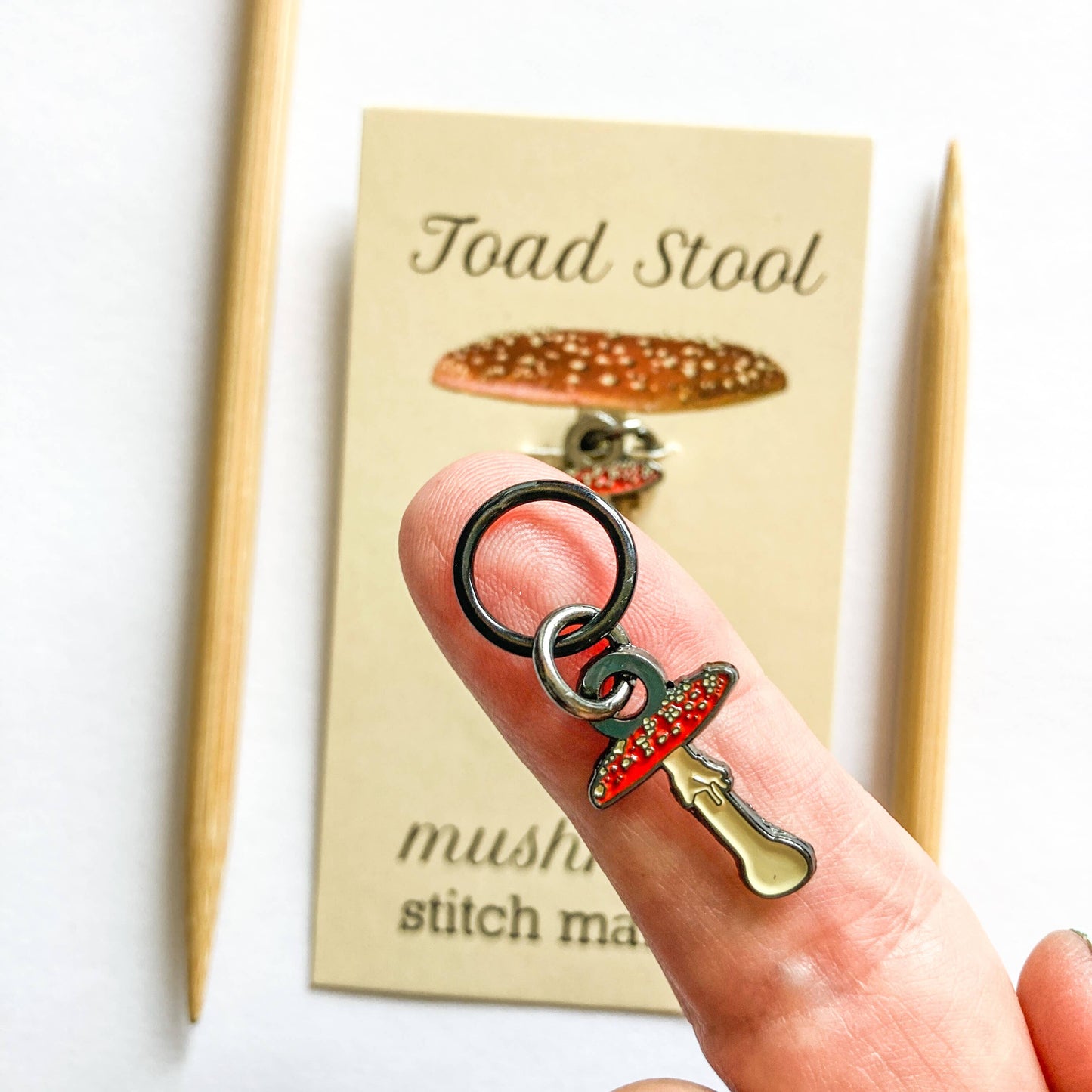 Toadstool Mushroom Removeable Stitch Marker or Progress Keeper