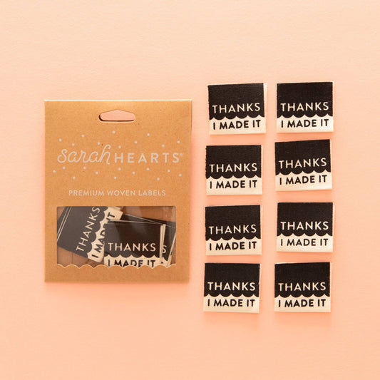 Thanks I Made It Sew-In Woven Label (Pack of 8)