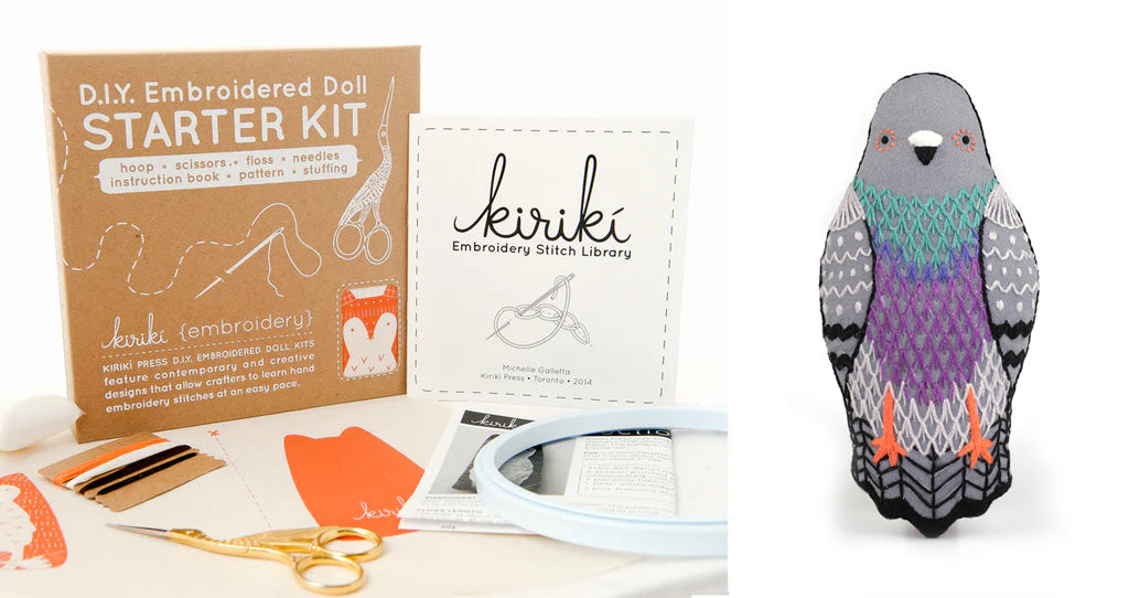 Pigeon Embroidery Kit By Kiriki Press