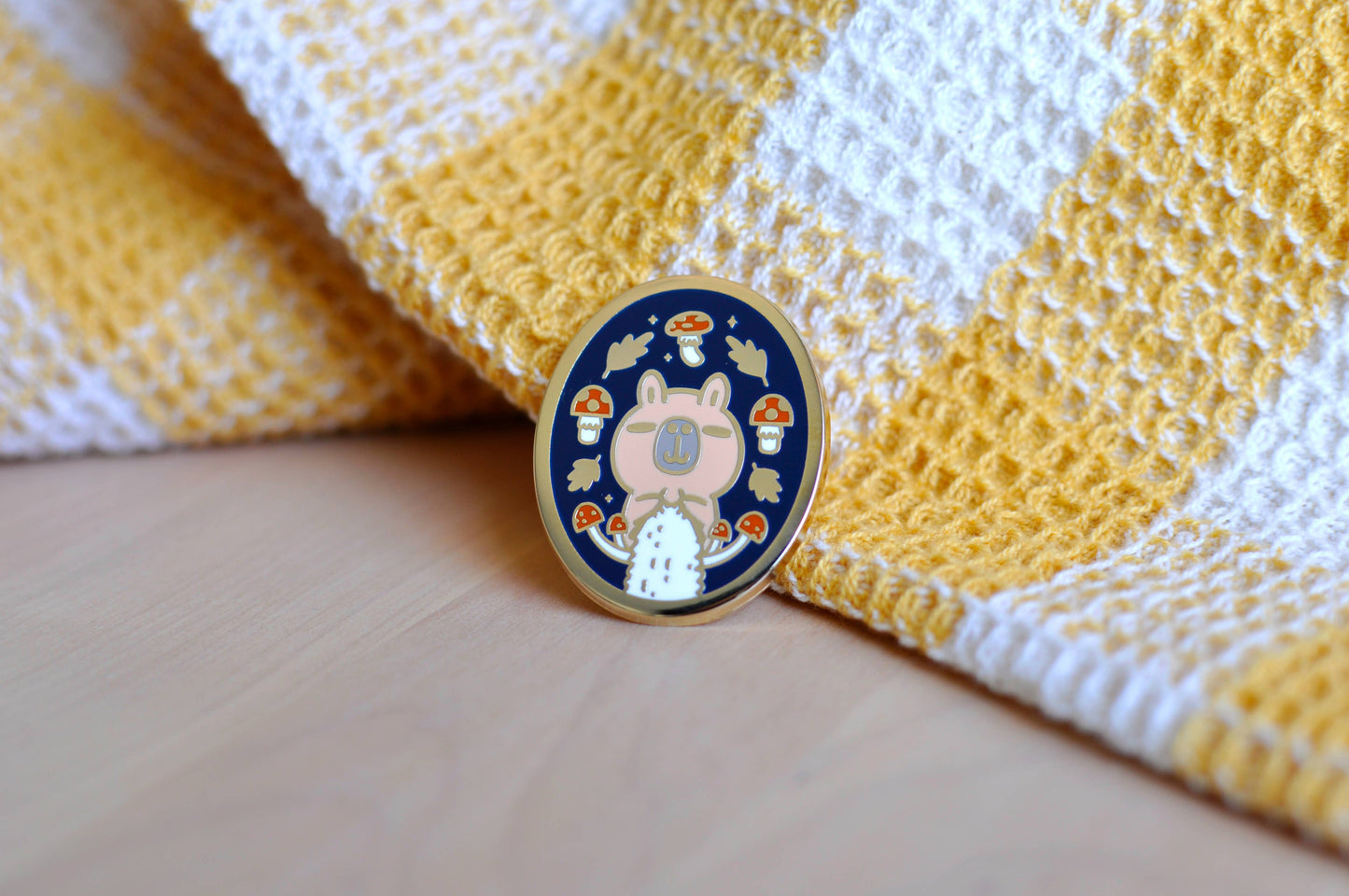 Knitting Moonch Enamel pin, Fall Theme, Limited Edition