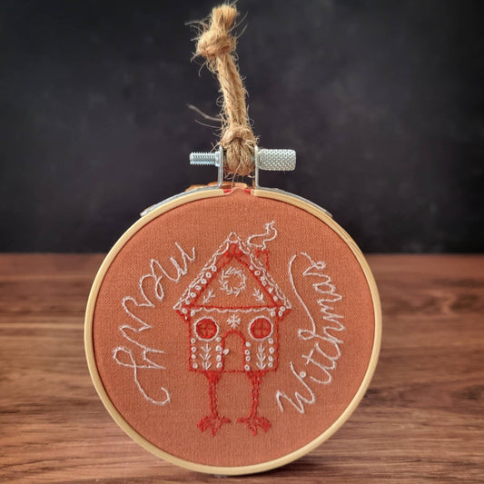 Embroidery Kit Ornament: Baba Yaga gingerbread house