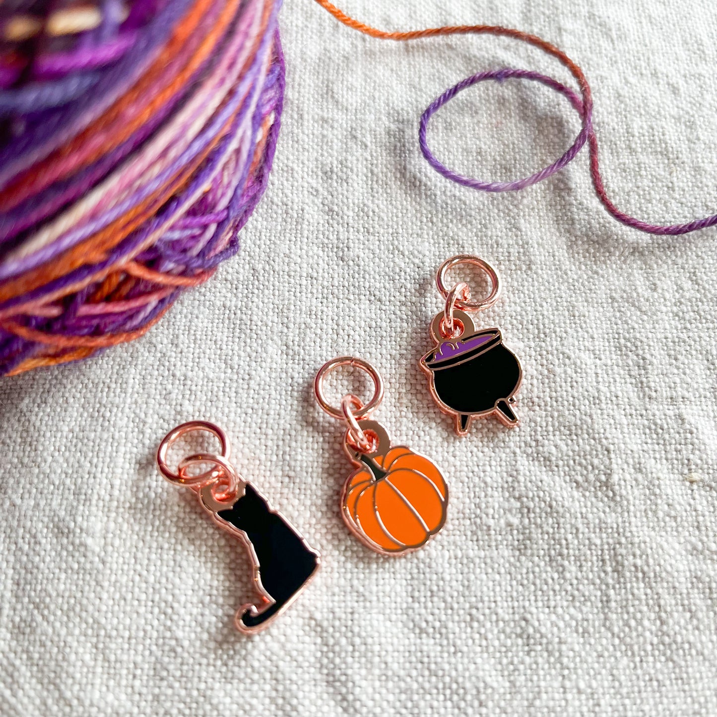 Witch's Rose Gold Stitch Marker Set by toil & trouble