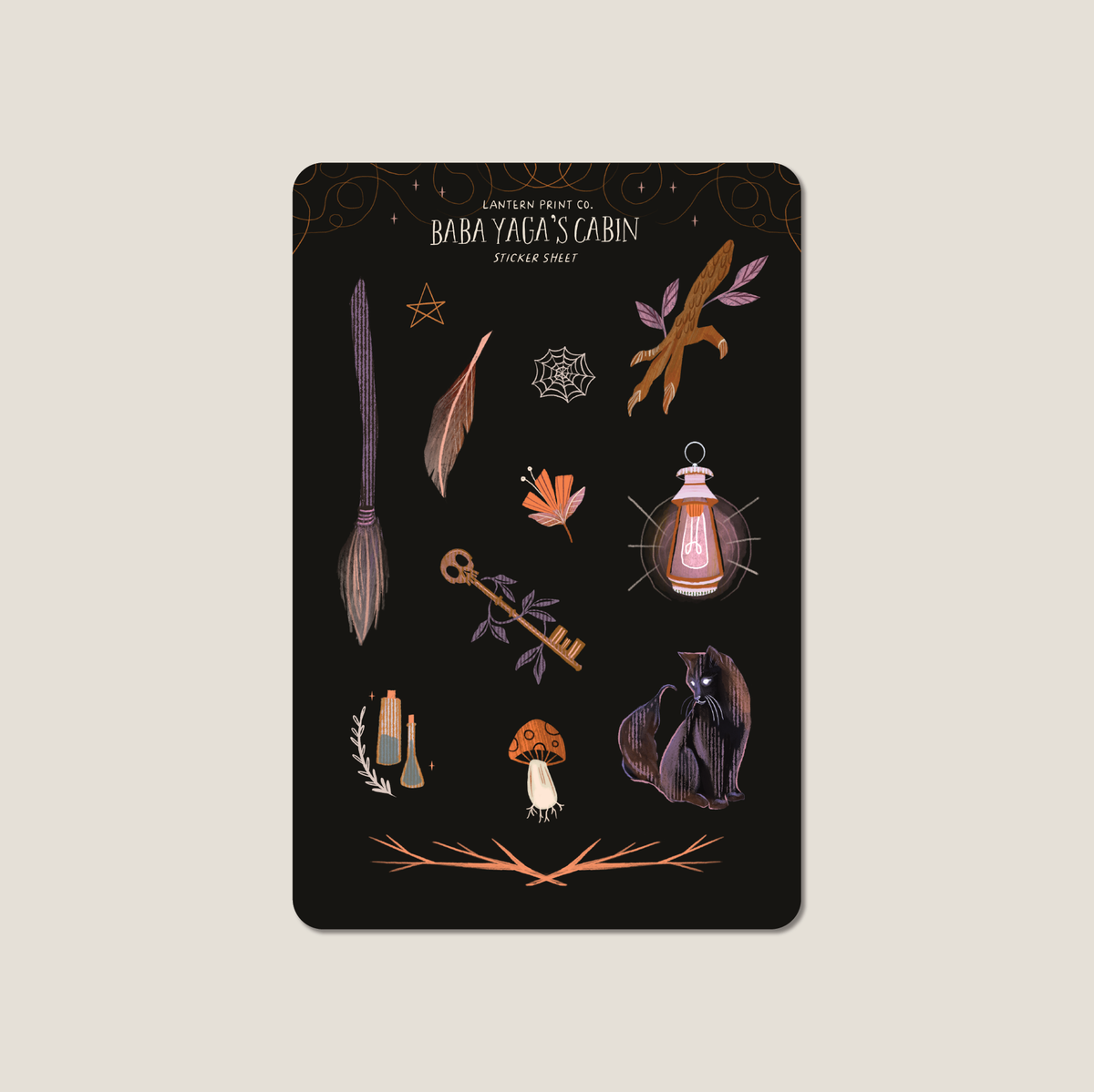 Baba Yaga's Cabin Vinyl Sticker Sheet - 4x6 matte finish