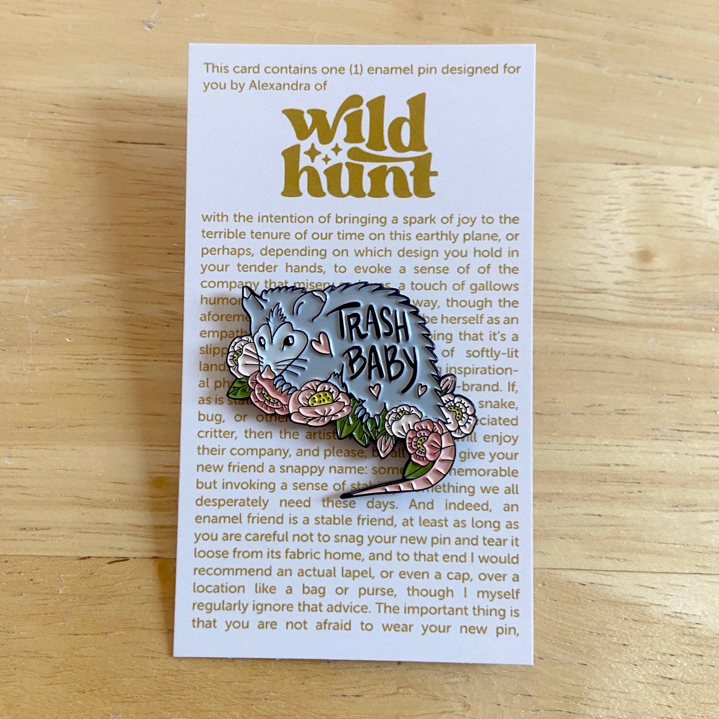 Trash Baby Opossum Enamel Pin