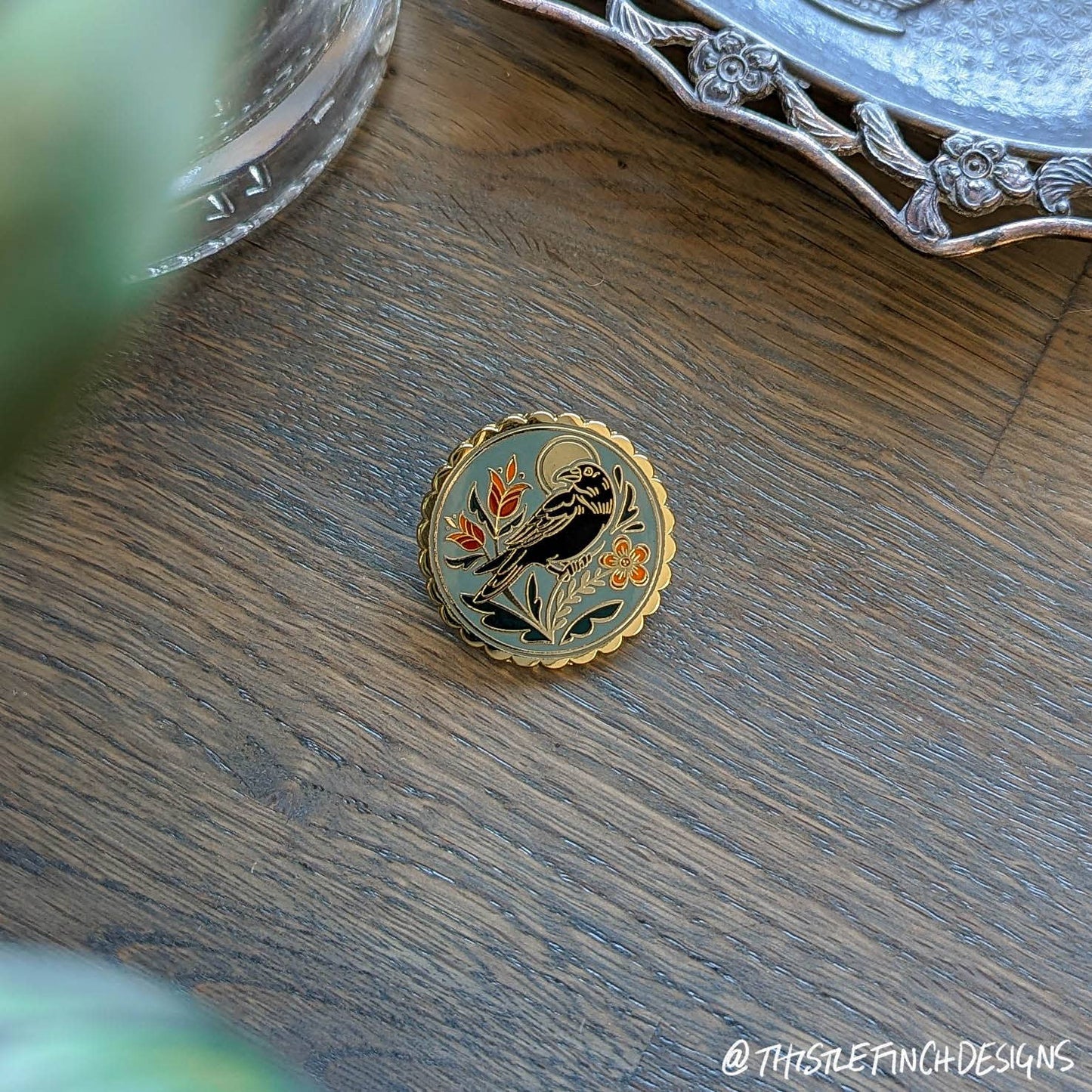 Crow Distelfink PA Dutch Hard Enamel Pin