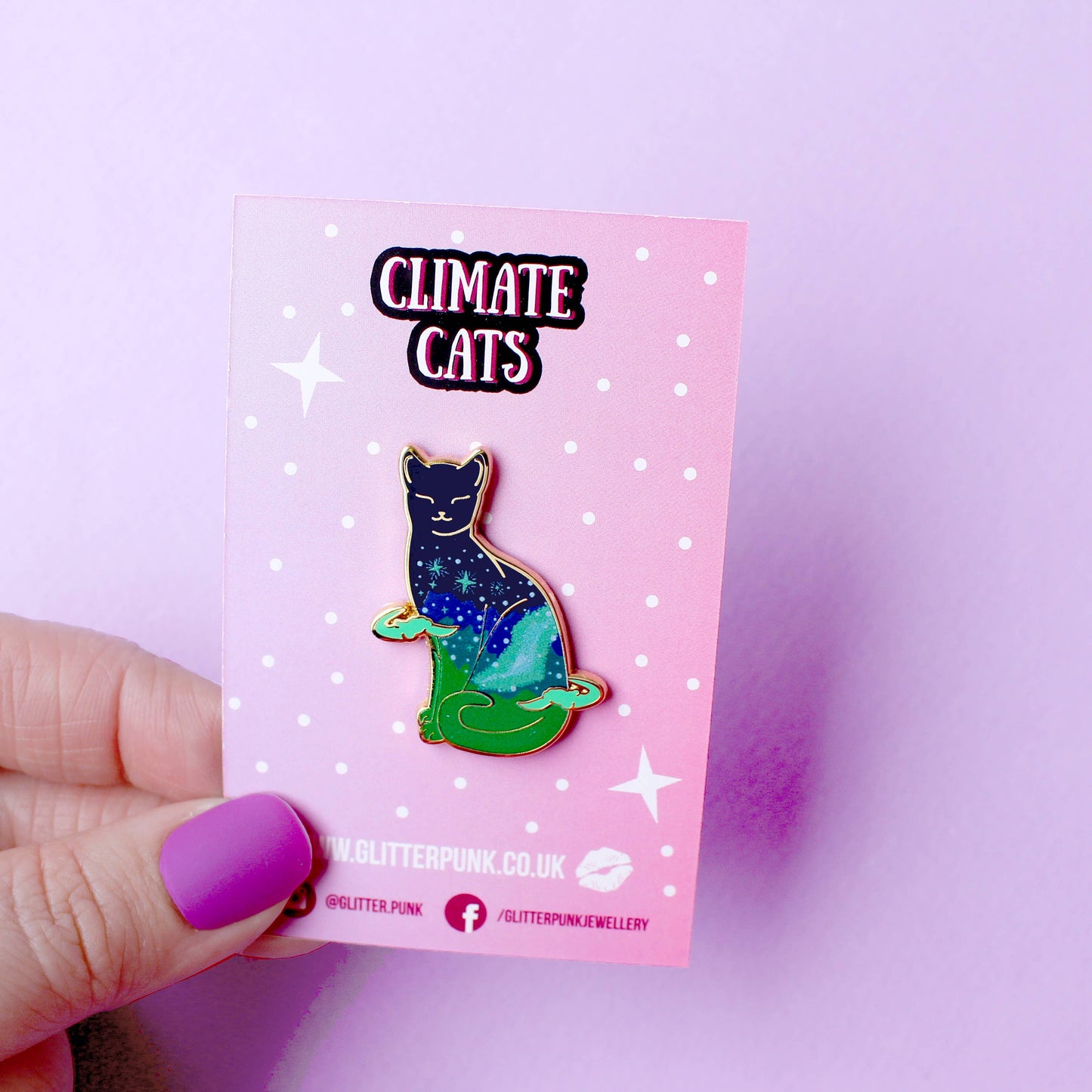 Northern Light Cat Enamel Pin