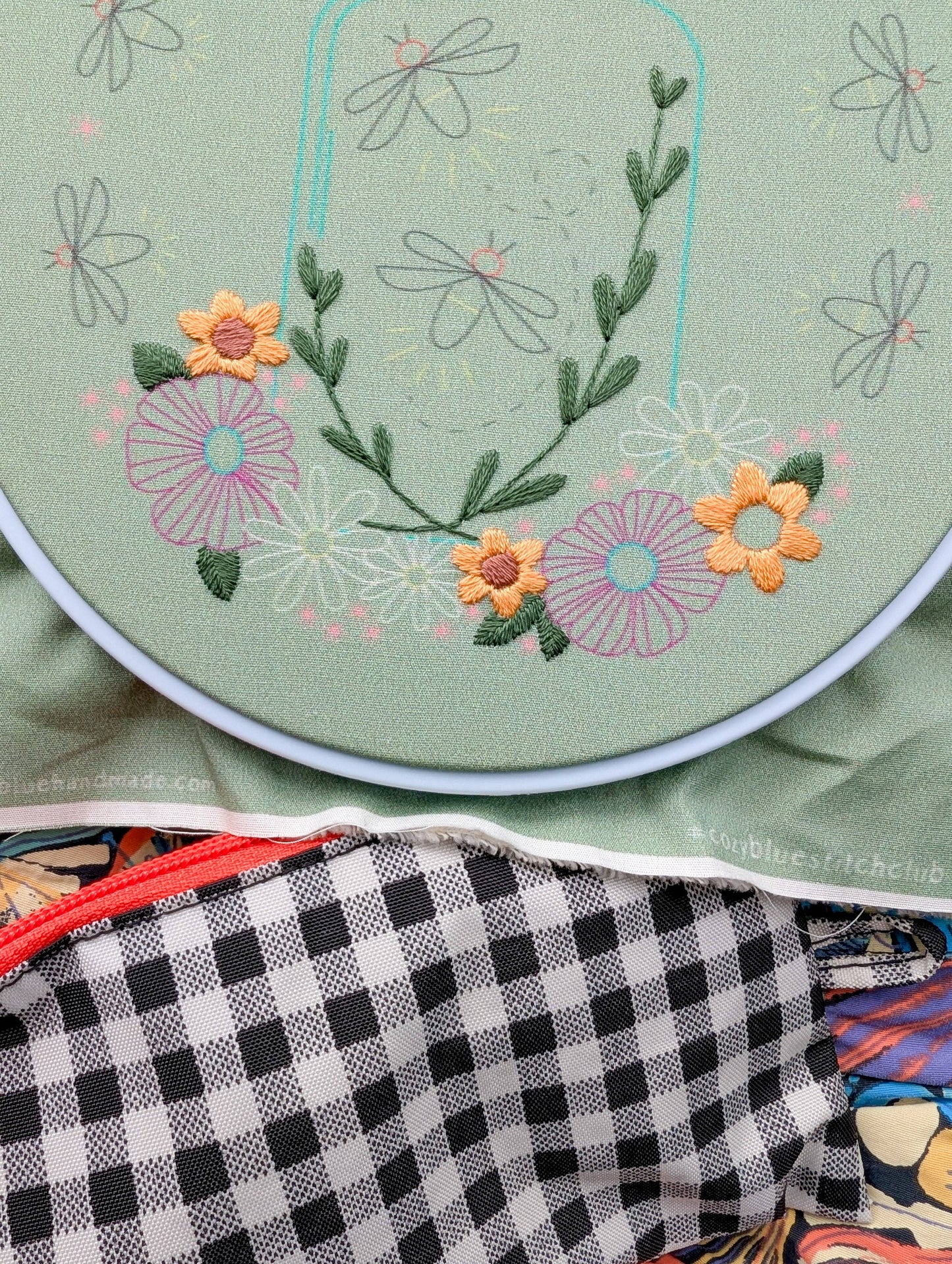 Fireflies embroidery kit