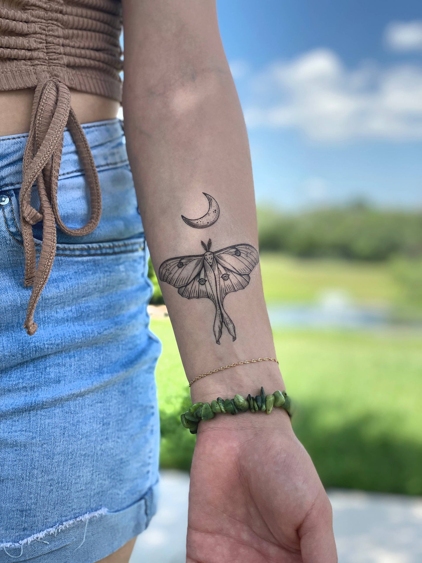 Luna Moth Temporary Tattoo: 1-Pack