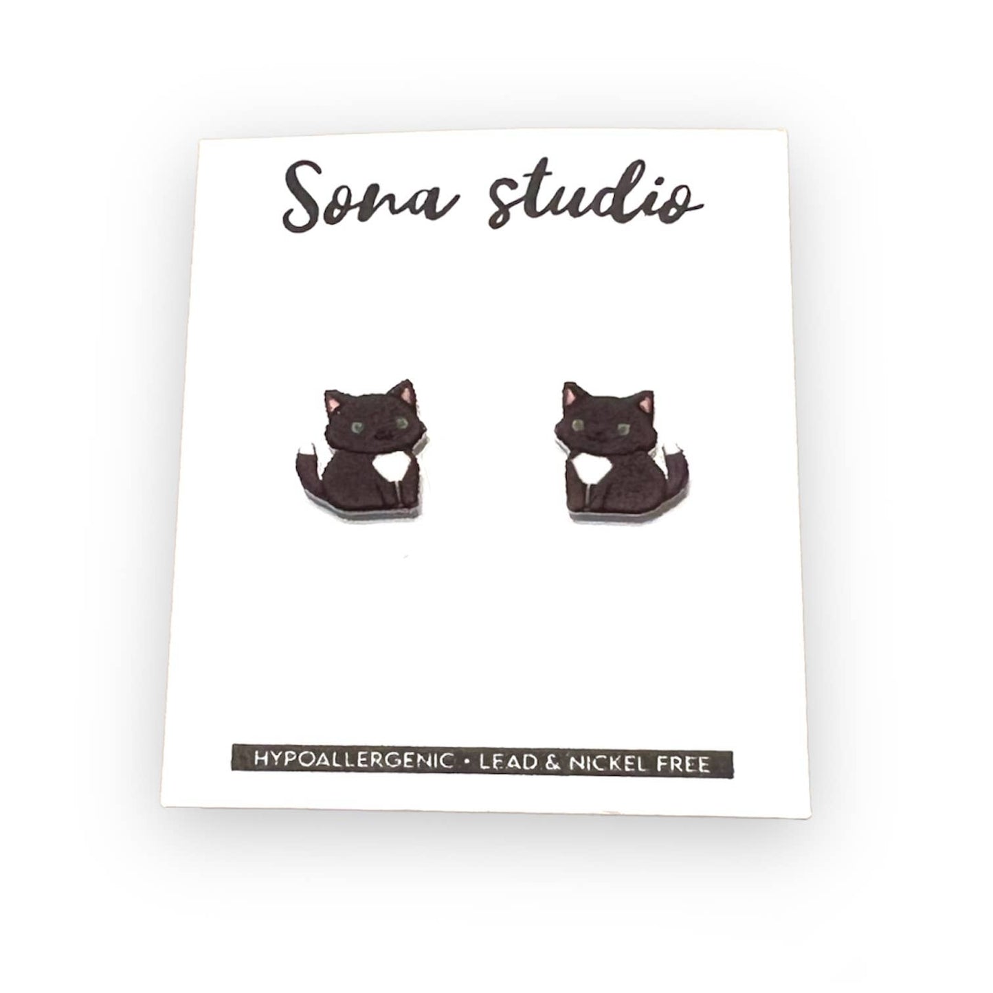 Tuxedo Cat Earrings