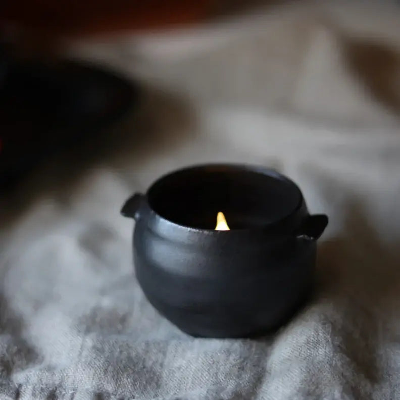 Black Mini Cauldron Bowl | Handmade for Halloween 