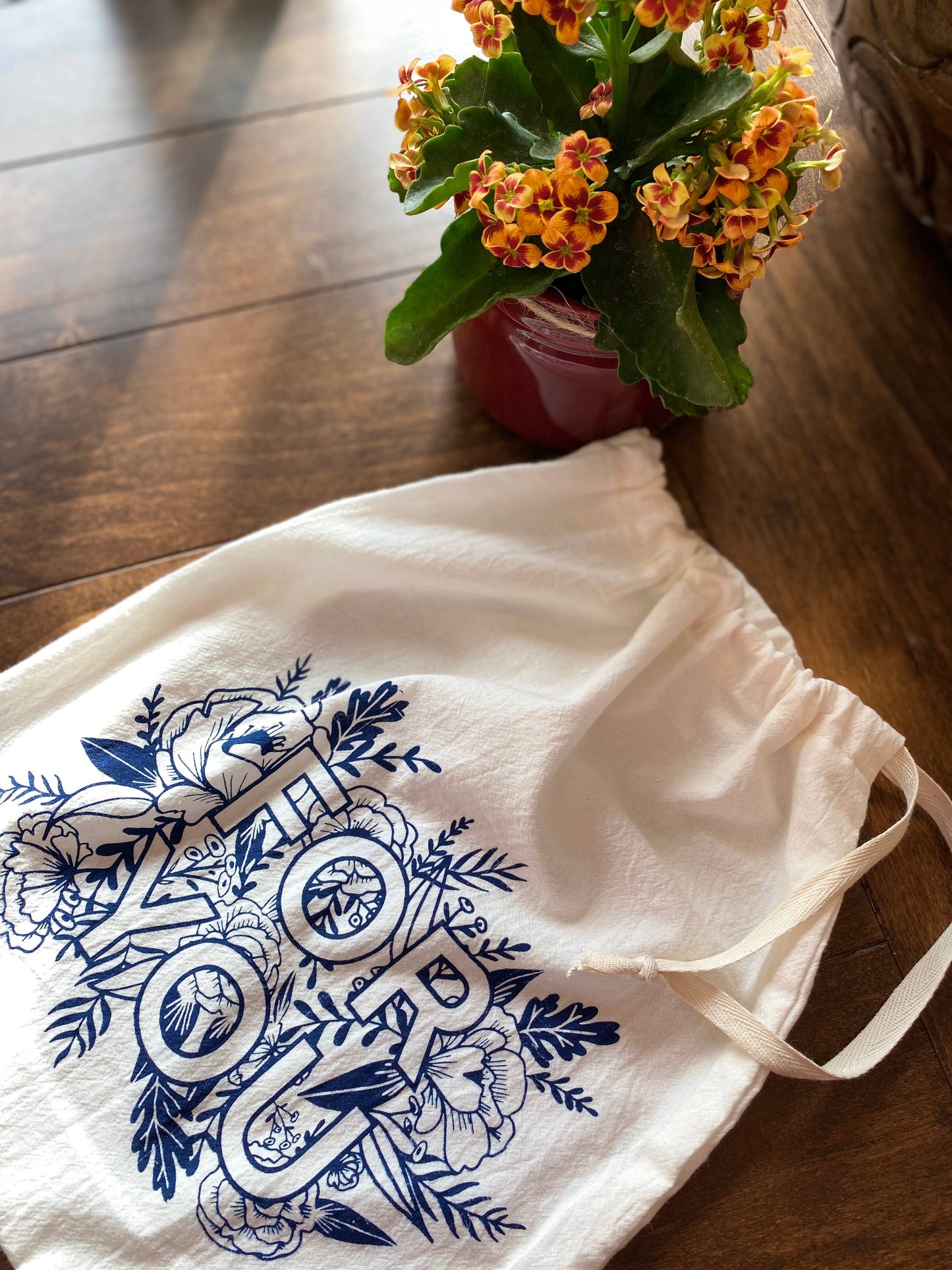 Floral For You Drawstring Reusable bag/ Gift Bag