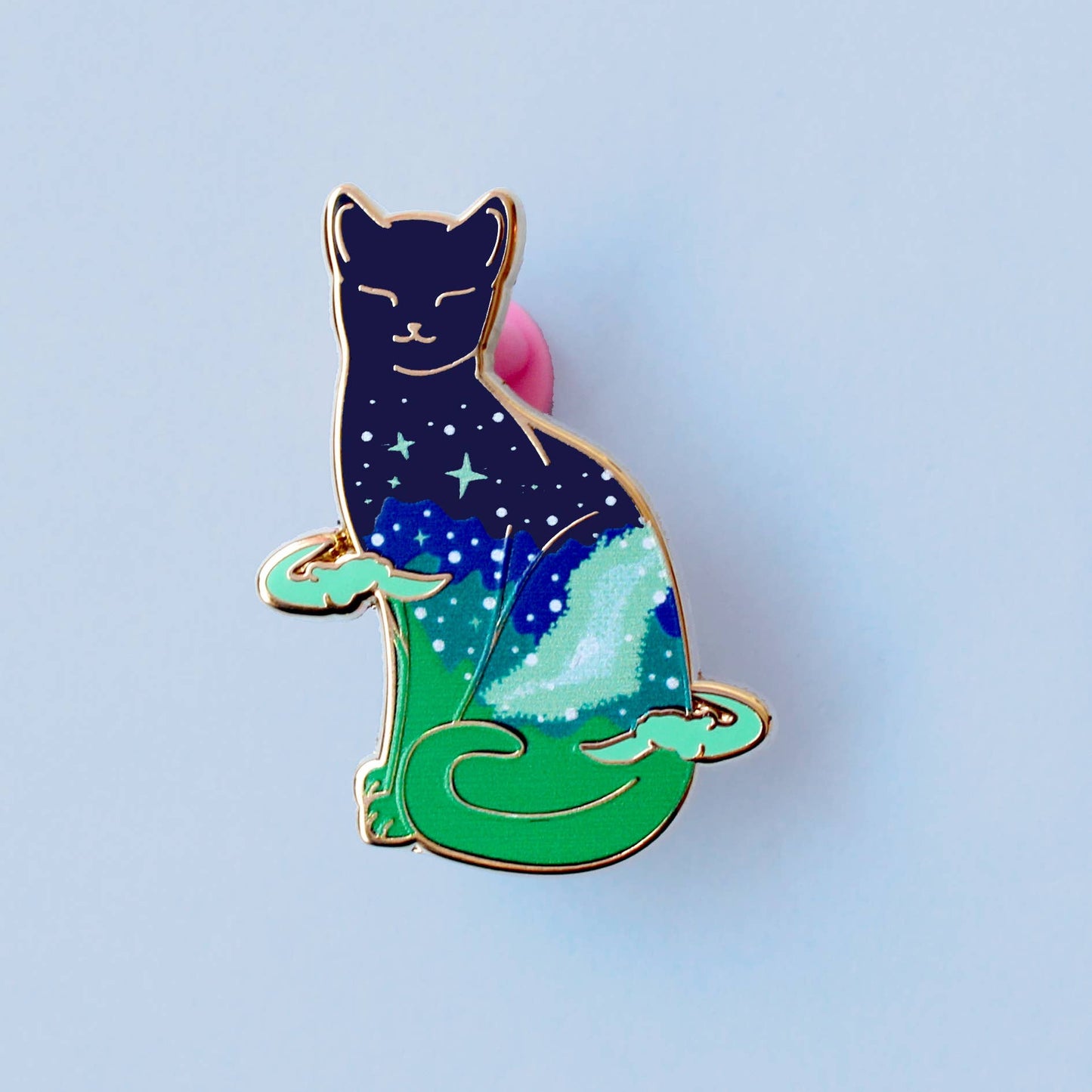 Northern Light Cat Enamel Pin