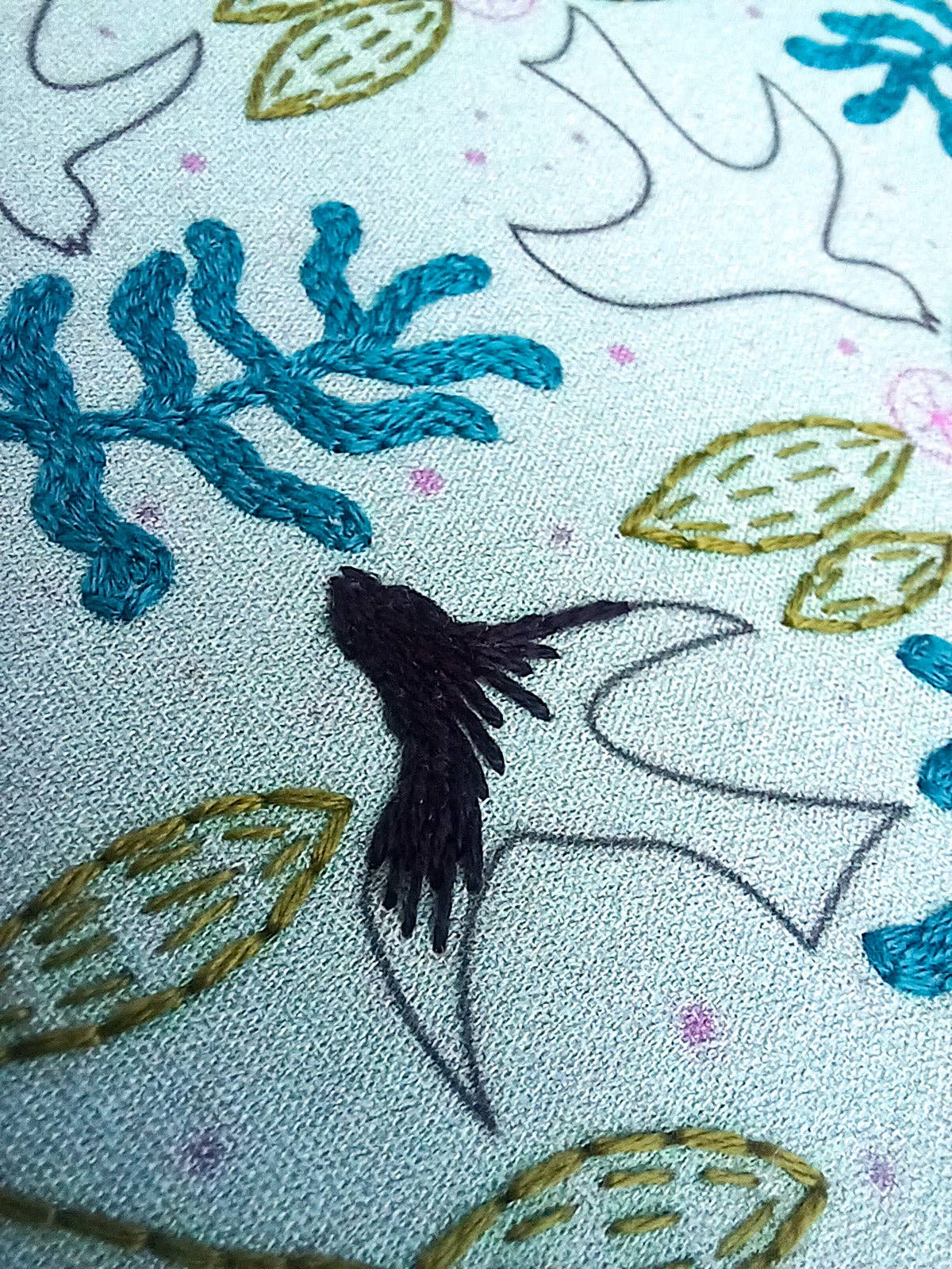 Blackbird embroidery kit