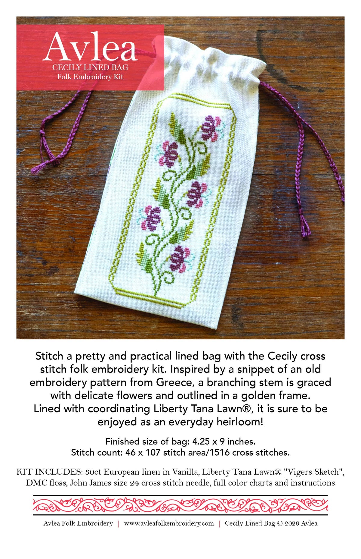Cecily bag kit with Liberty® lining